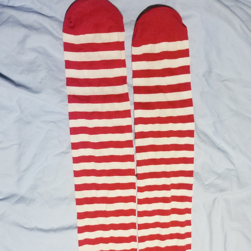 Knee high nylon & cotton socks